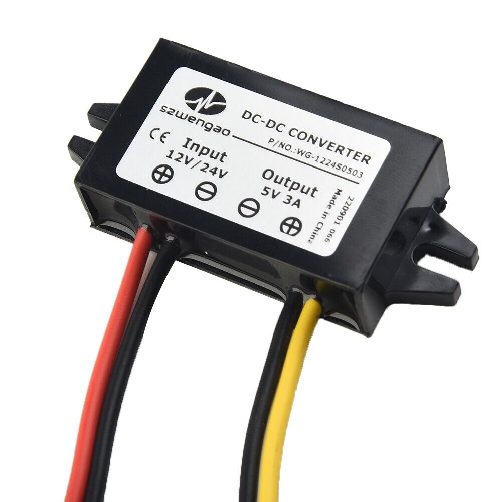 Stabilizer Overtemperature Protection Small Size 12V To 5V 3A 15W Black. Available Now for $15.84